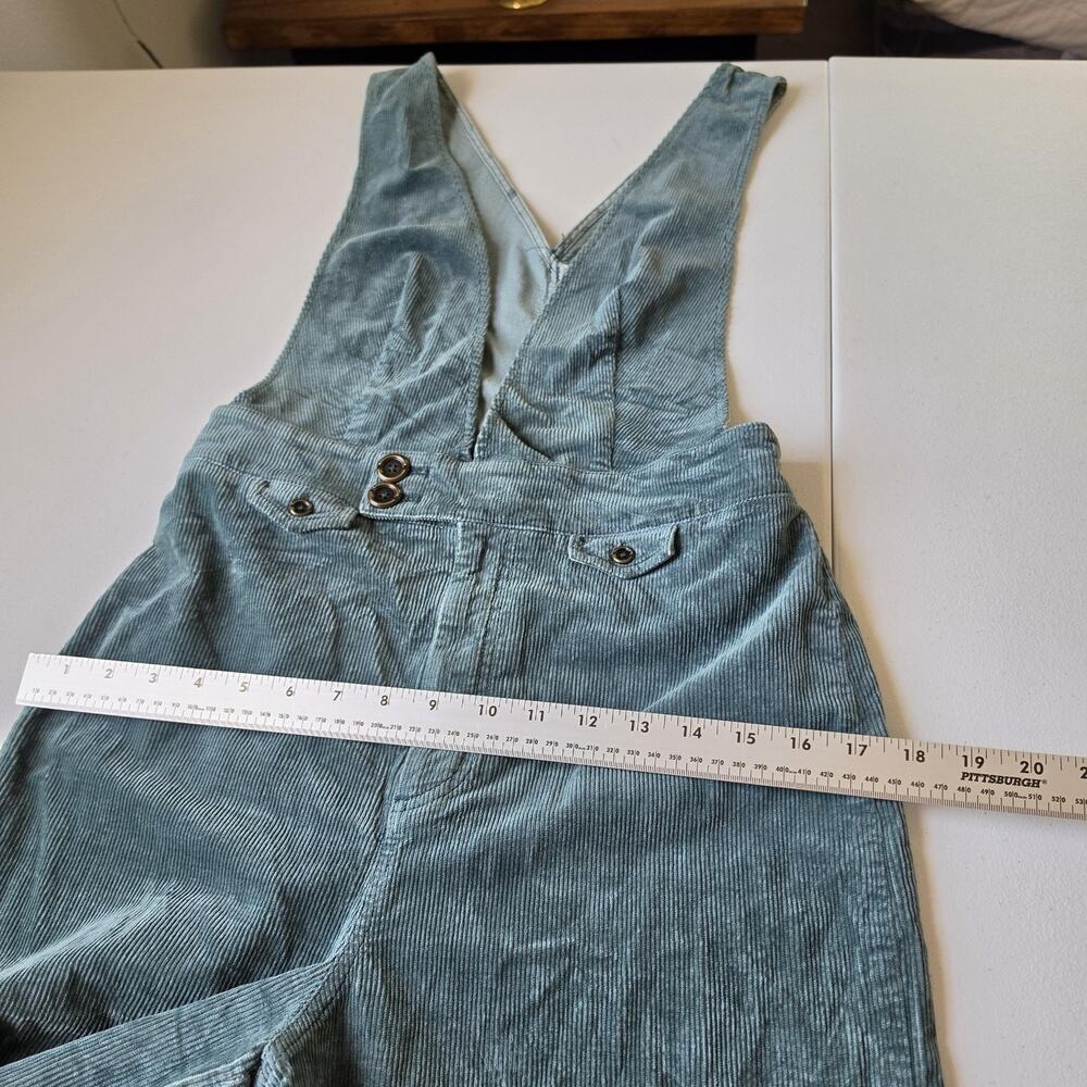 Pilcro Overalls Womens 27 Green Corduroy V Neck Wide Leg Zip Front Pockets - Picture 9 of 13